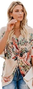 Floral twist front top